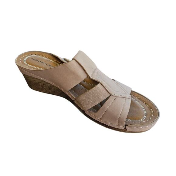 Aerosoles Wedge Sandal Cream Size 11 - Picture 1 of 6